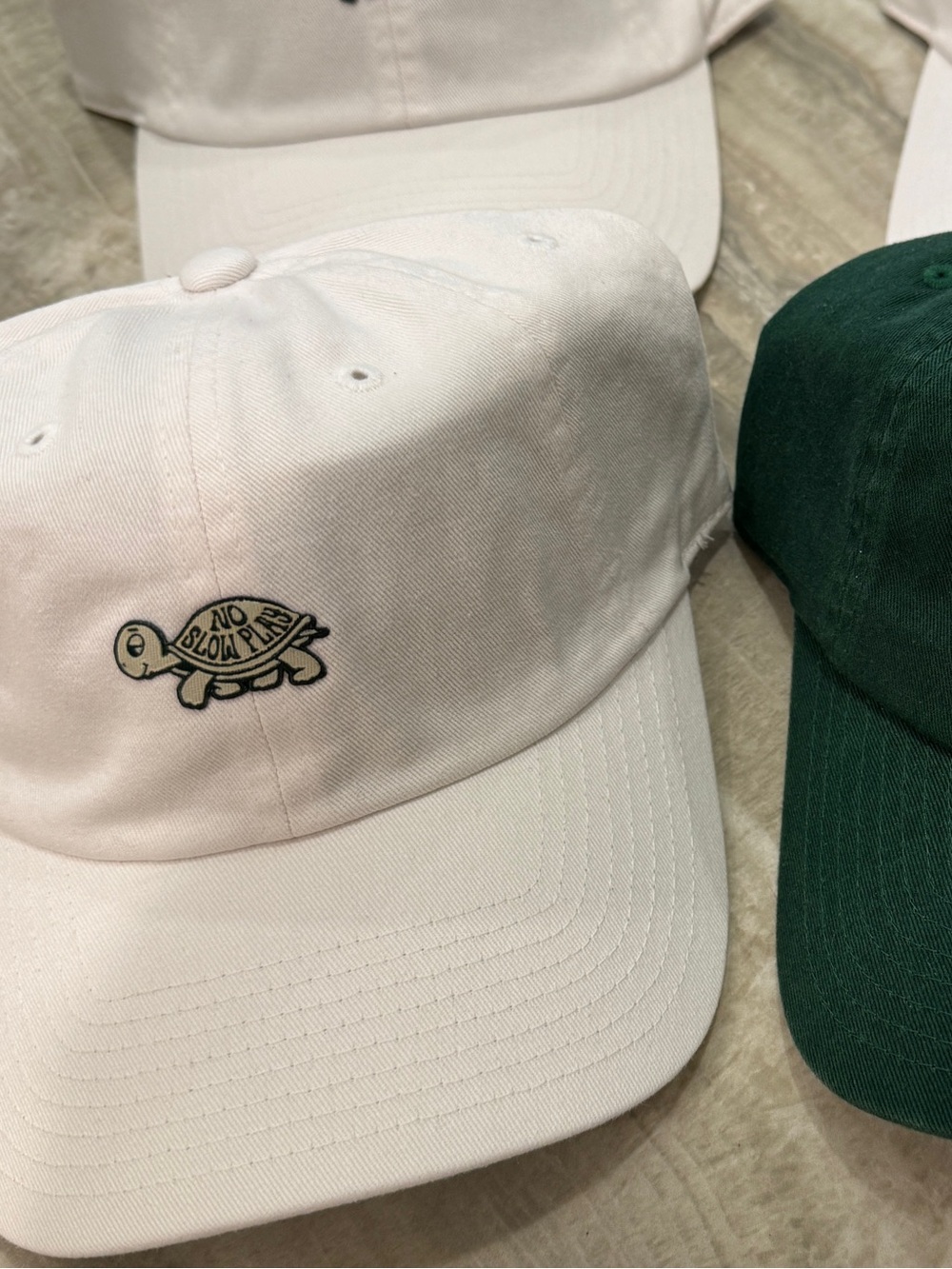 Unisex No Slow Play Turtle Adjustable White Cap - golf